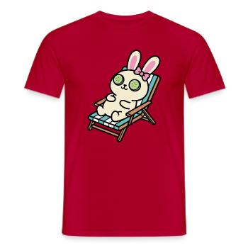 Kawaii Bunny, entspann dich - Männer T-Shirt - Rot - Vorne - AI Model Male 178 dark (178cm)