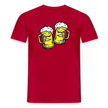 Beer Comic Beer Glass - Men's T-Shirt - red - Front - AI Model Male 178 dark (178cm)