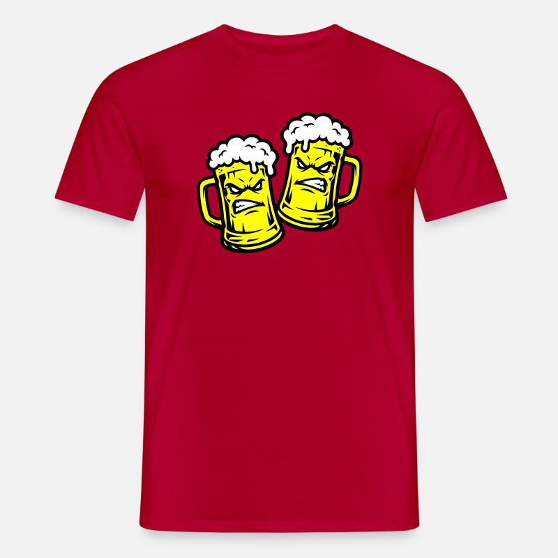 Bier Comic Bierglas - Männer T-Shirt - Rot