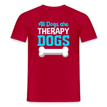 Therapiehund - Männer T-Shirt - Rot - Vorne - AI Model Male 178 dark (178cm)
