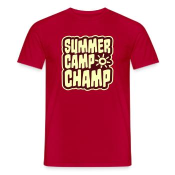 Summer Camp Champ Fun Kids Outdoor Adventure - Men's T-Shirt - red - Front - AI Model Male 178 dark (178cm)