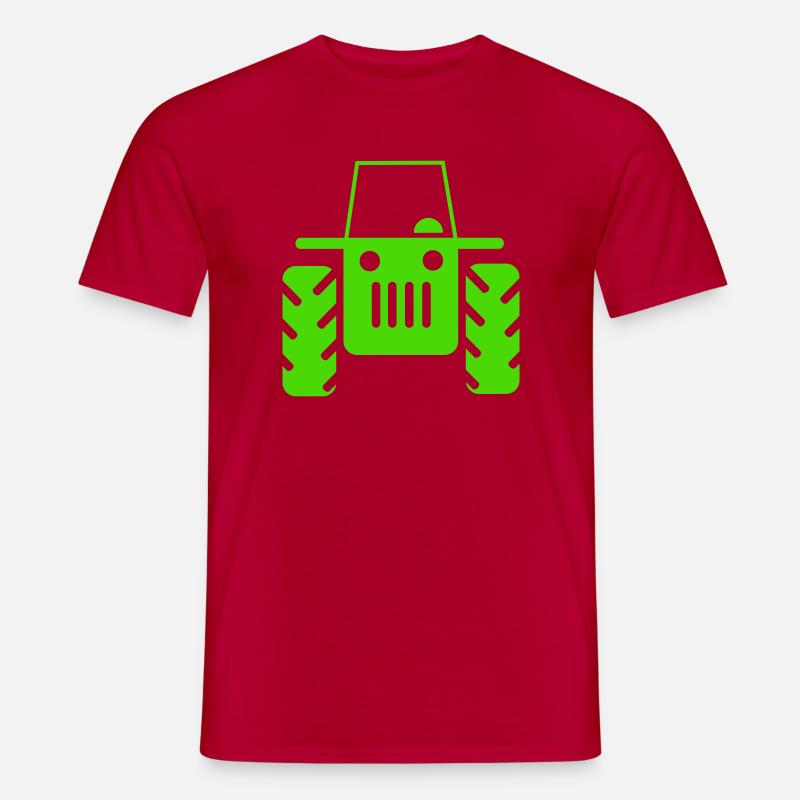 Retro Traktor  - Männer T-Shirt - Rot