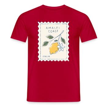 Amalfi Küstenzitronen Motiv - Männer T-Shirt - Rot - Vorne - AI Model Male 178 dark (178cm)
