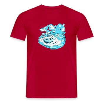 Polar Bear Surfer - Men's T-Shirt - red - Front - AI Model Male 178 dark (178cm)