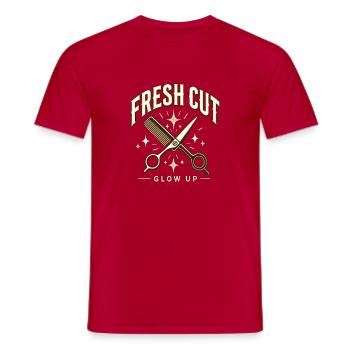 Looksmaxing Fresh Cut Glow Up Funny Gen Z - Men's T-Shirt - red - Front - AI Model Male 178 dark (178cm)