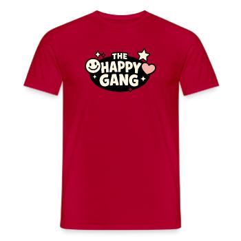 The Happy Gang Fröhliche Typo Illustration - Men's T-Shirt - red - Front - AI Model Male 178 dark (178cm)