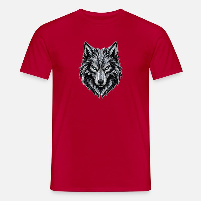 Eiswolf Glitzerkopf - Männer T-Shirt - Rot