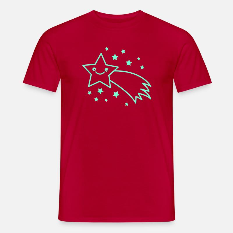 Lächelnder Sternenkomet - Männer T-Shirt - Rot
