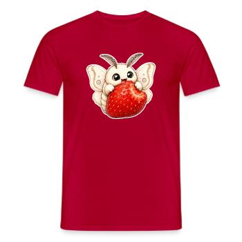Cute Moth Cartoon Strawberry Summer Design - Men's T-Shirt - red - Front - AI Model Male 178 dark (178cm)