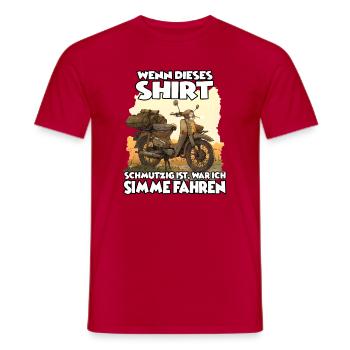 Simson-Besitzer & Schrauber Bekleidung für DDR Fan - Männer T-Shirt - Rot - Vorne - AI Model Male 178 dark (178cm)