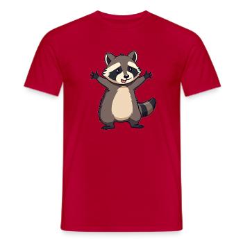 Raton laveur - T-shirt homme - rouge - Devant - AI Model Male 178 dark (178cm)