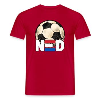 Maillot rétro de fans de football néerlandais de la NED - T-shirt homme - rouge - Devant - AI Model Male 178 dark (178cm)