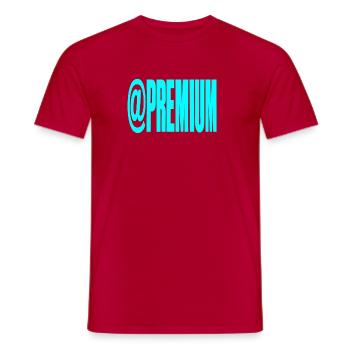 Neon @PREMIUM Text Logo - Men's T-Shirt - red - Front - AI Model Male 178 dark (178cm)