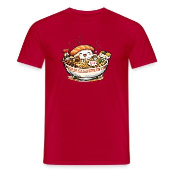 Kawaii Sushi Ramen Jubel - Männer T-Shirt - Rot - Vorne - AI Model Male 178 dark (178cm)