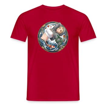 Wave Queen Pullover Hoodie - Men's T-Shirt - red - Front - AI Model Male 178 dark (178cm)
