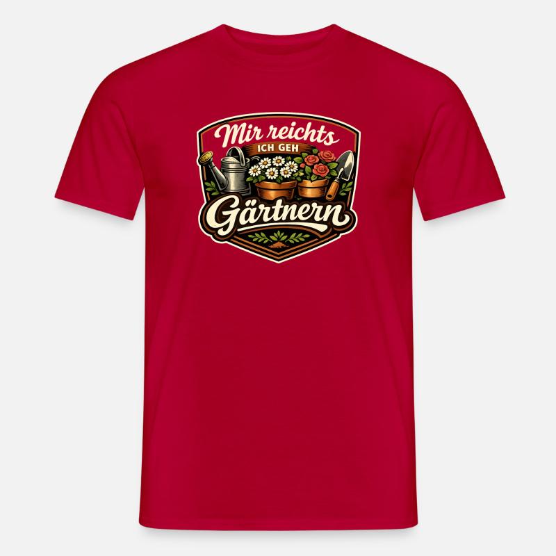 Gärtnern-Statement Badge - Männer T-Shirt - Rot