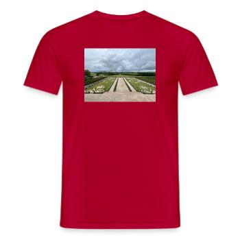 Jardin français du Château de Chambord - T-shirt homme - rouge - Devant - AI Model Male 178 dark (178cm)
