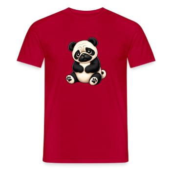 Süßer Panda Cartoon Treu Liebevoll Tierschutz - Männer T-Shirt - Rot - Vorne - AI Model Male 178 dark (178cm)