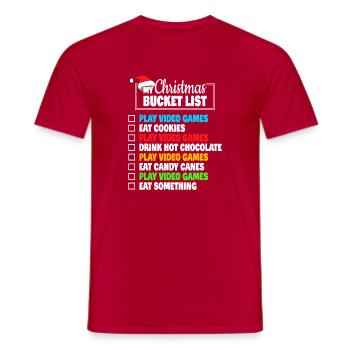 Weihnachts-Bucket List: Videospiele spielen - Männer T-Shirt - Rot - Vorne - AI Model Male 178 dark (178cm)