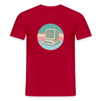 Retro PC Pastel Smile - Men's T-Shirt - red - Front - AI Model Male 178 dark (178cm)