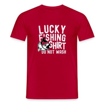 Lucky_fishing - Men's T-Shirt - red - Front - AI Model Male 178 dark (178cm)
