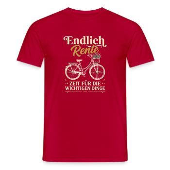 Endlich Rente Zeit Für Die Wichtigen Dinge Radfahr - Männer T-Shirt - Rot - Vorne - AI Model Male 178 dark (178cm)