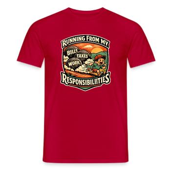 La course avant mes devoirs - T-shirt homme - rouge - Devant - AI Model Male 178 dark (178cm)