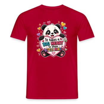 Big Heart Little Minds - Panda Lehrer Erzieher - Männer T-Shirt - Rot - Vorne - AI Model Male 178 dark (178cm)