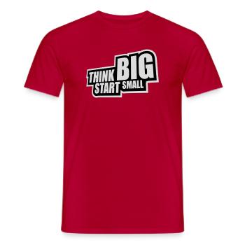 Pensez Grand, Commence, Petit, Motivation, Mentalité, Évolution. - T-shirt homme - rouge - Devant - AI Model Male 178 dark (178cm)