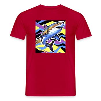Shark - Men's T-Shirt - red - Front - AI Model Male 178 dark (178cm)