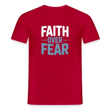 Faith Faith Over Fear Jesus God Bible Verse Church - Men's T-Shirt - red - Front - AI Model Male 178 dark (178cm)