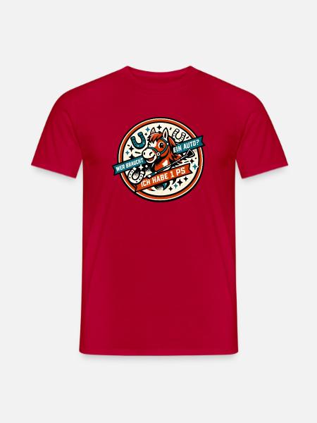Pony PS Spruch Rund-Design - Männer T-Shirt - Rot