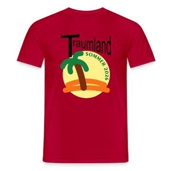 Palmensommer 2026 Badge - Männer T-Shirt - Rot - Vorne - AI Model Male 178 dark (178cm)
