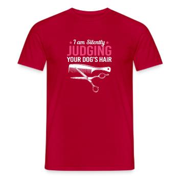 Hundefriseur - Männer T-Shirt - Rot - Vorne - AI Model Male 178 dark (178cm)