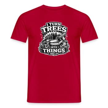 Je transforme des arbres en objets - Charpentier Bûcheron - T-shirt homme - rouge - Devant - AI Model Male 178 dark (178cm)