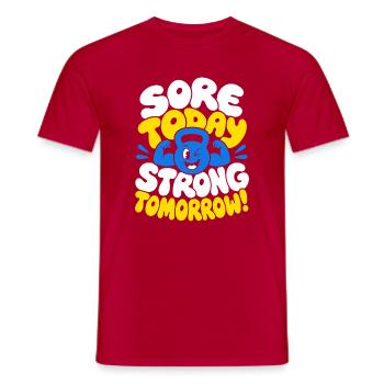Douleur aujourd’hui Forte demain Kettlebell Fitness - T-shirt homme - rouge - Devant - AI Model Male 178 dark (178cm)
