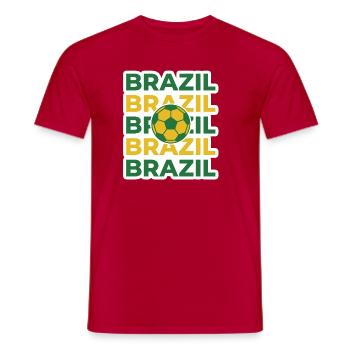 Brazil - Men's T-Shirt - red - Front - AI Model Male 178 dark (178cm)