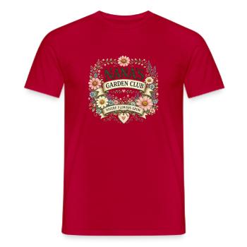 La couronne de fleurs du club de jardinage de Nana - T-shirt homme - rouge - Devant - AI Model Male 178 dark (178cm)