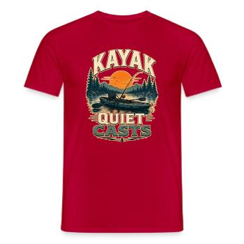 KAYAK QUIET CASTS Angeln - Männer T-Shirt - Rot - Vorne - AI Model Male 178 dark (178cm)