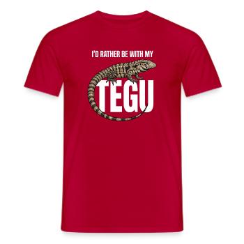 Ich wäre lieber bei meinem Tegu. - Männer T-Shirt - Rot - Vorne - AI Model Male 178 dark (178cm)