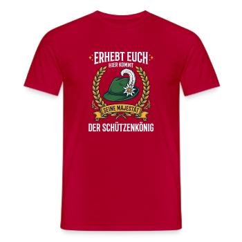 Grüner Hut König Schützenkoenig - Männer T-Shirt - Rot - Vorne - AI Model Male 178 dark (178cm)
