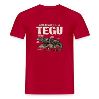 Die Anatomie eines Tegus - Männer T-Shirt - Rot - Vorne - AI Model Male 178 dark (178cm)