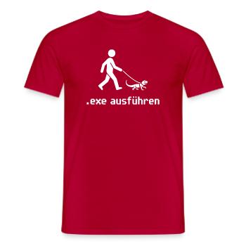Admin Exe Ausführen - Männer T-Shirt - Rot - Vorne - AI Model Male 178 dark (178cm)