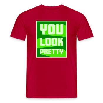 Tu as l’air assez drôle, complément Logo de l’amour de soi - T-shirt homme - rouge - Devant - AI Model Male 178 dark (178cm)