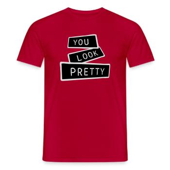 Tu as l’air assez drôle, complément Logo de l’amour de soi - T-shirt homme - rouge - Devant - AI Model Male 178 dark (178cm)