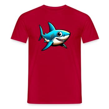 Shark - Men's T-Shirt - red - Front - AI Model Male 178 dark (178cm)