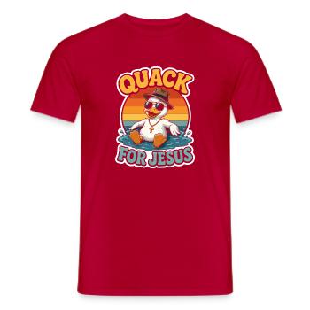 Quack for Jesus Duck at Sunset - Men's T-Shirt - red - Front - AI Model Male 178 dark (178cm)
