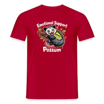 Emotional Possum Support - Men's T-Shirt - red - Front - AI Model Male 178 dark (178cm)