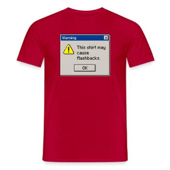 Retro-90er-Computerfehler-Pop-up-Flashback - Männer T-Shirt - Rot - Vorne - AI Model Male 178 dark (178cm)