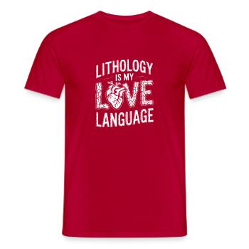 Lithology Love Language Tee - Men's T-Shirt - red - Front - AI Model Male 178 dark (178cm)